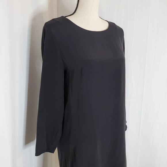 AllSaints Black Neely Silk Dress Size 2 - Picture 5 of 12